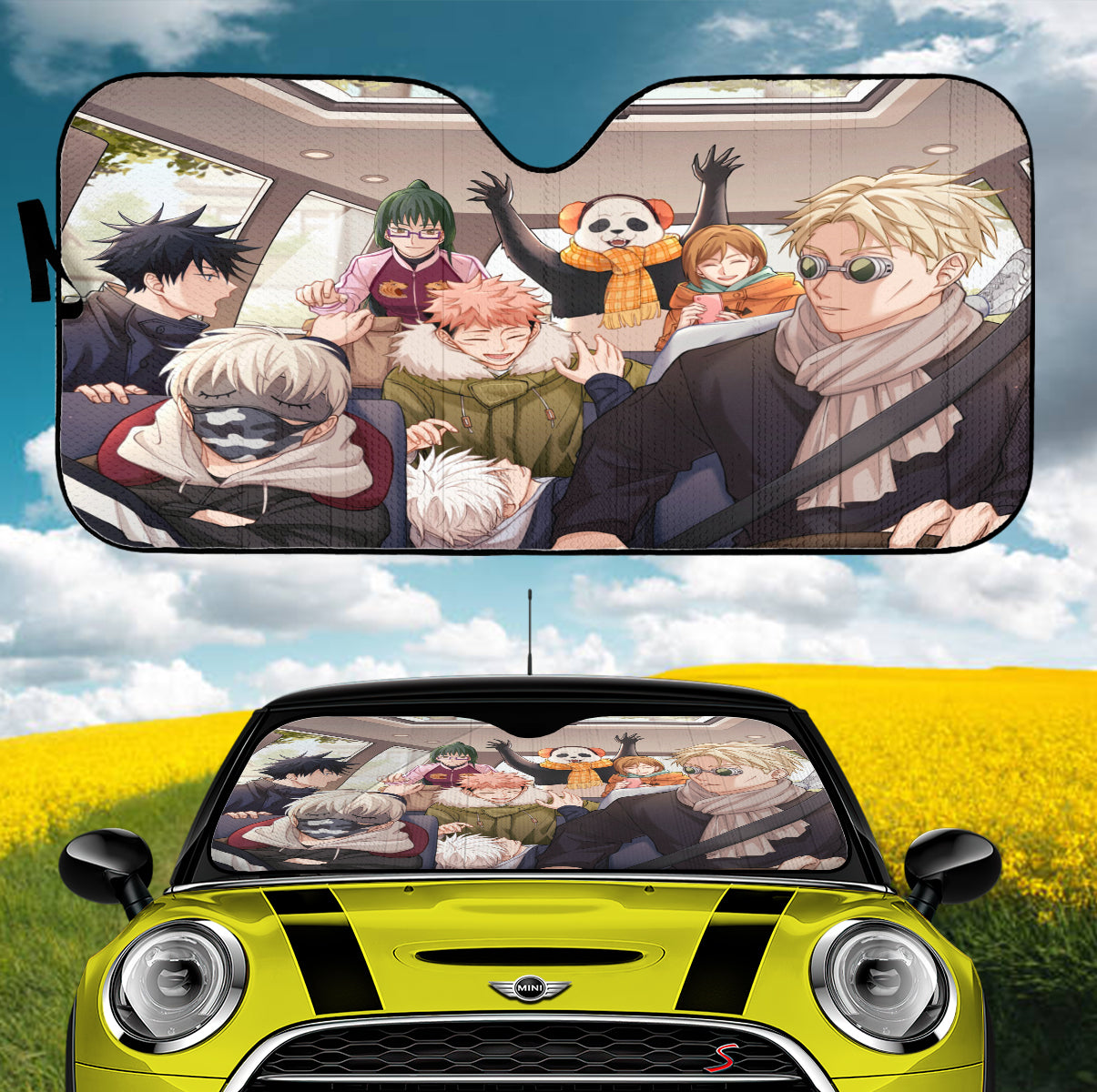 Nanami Jujutsu Kaisen Auto Sunshades for Car Windshield Protection