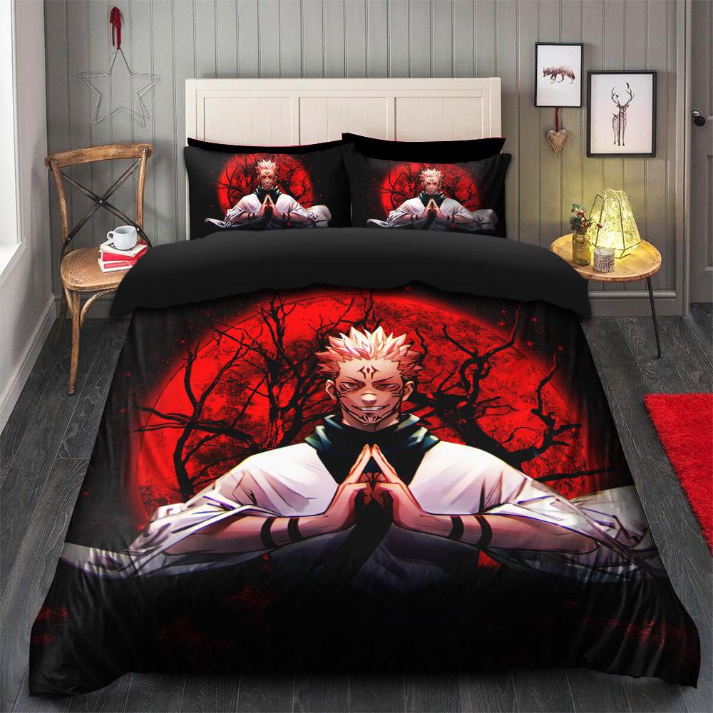 Sukuna Moonlight Jujutsu Kaisen Bedding Set with Duvet Cover & 2