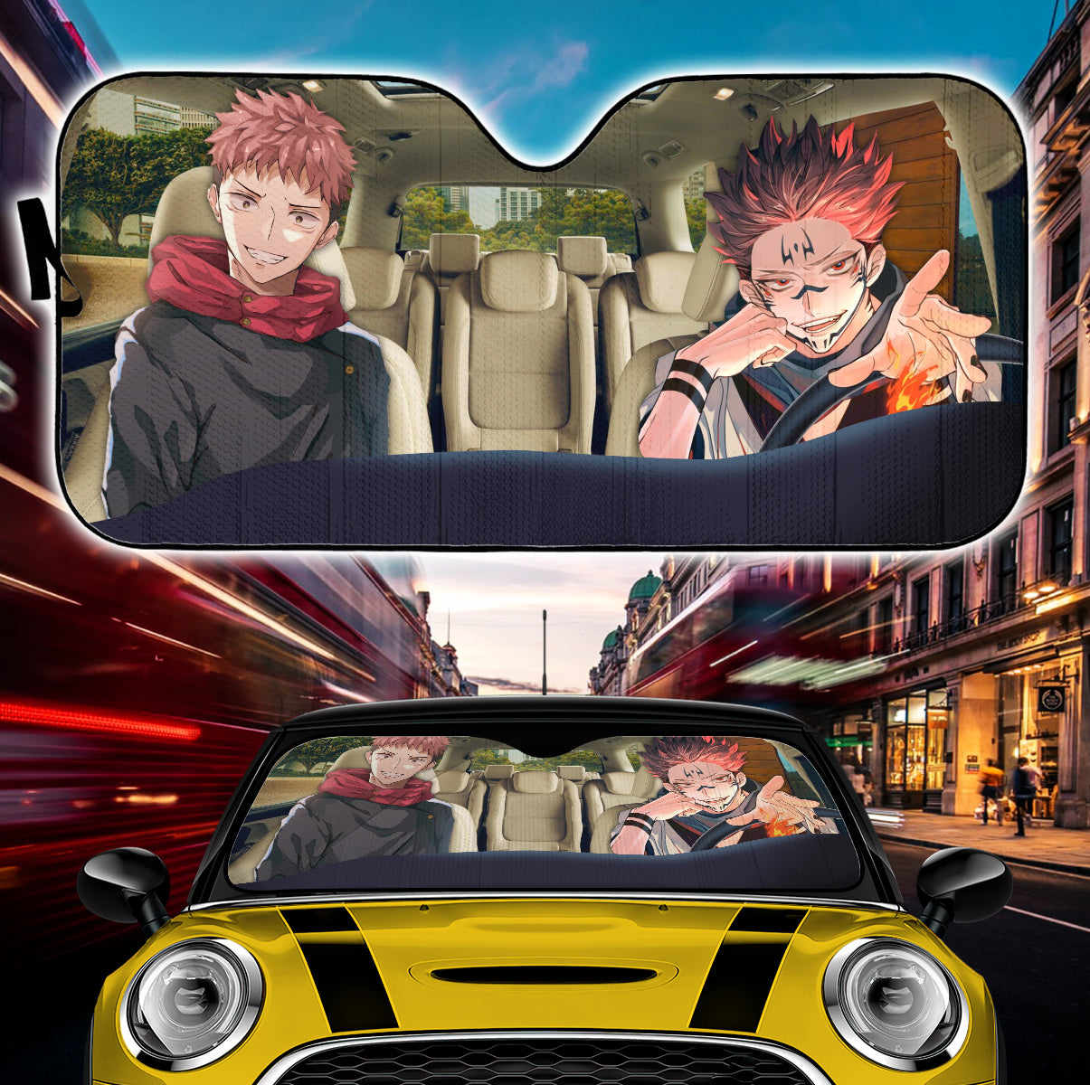 Jujutsu Kaisen Yuji Sukuna Auto Sunshades for Car Protection