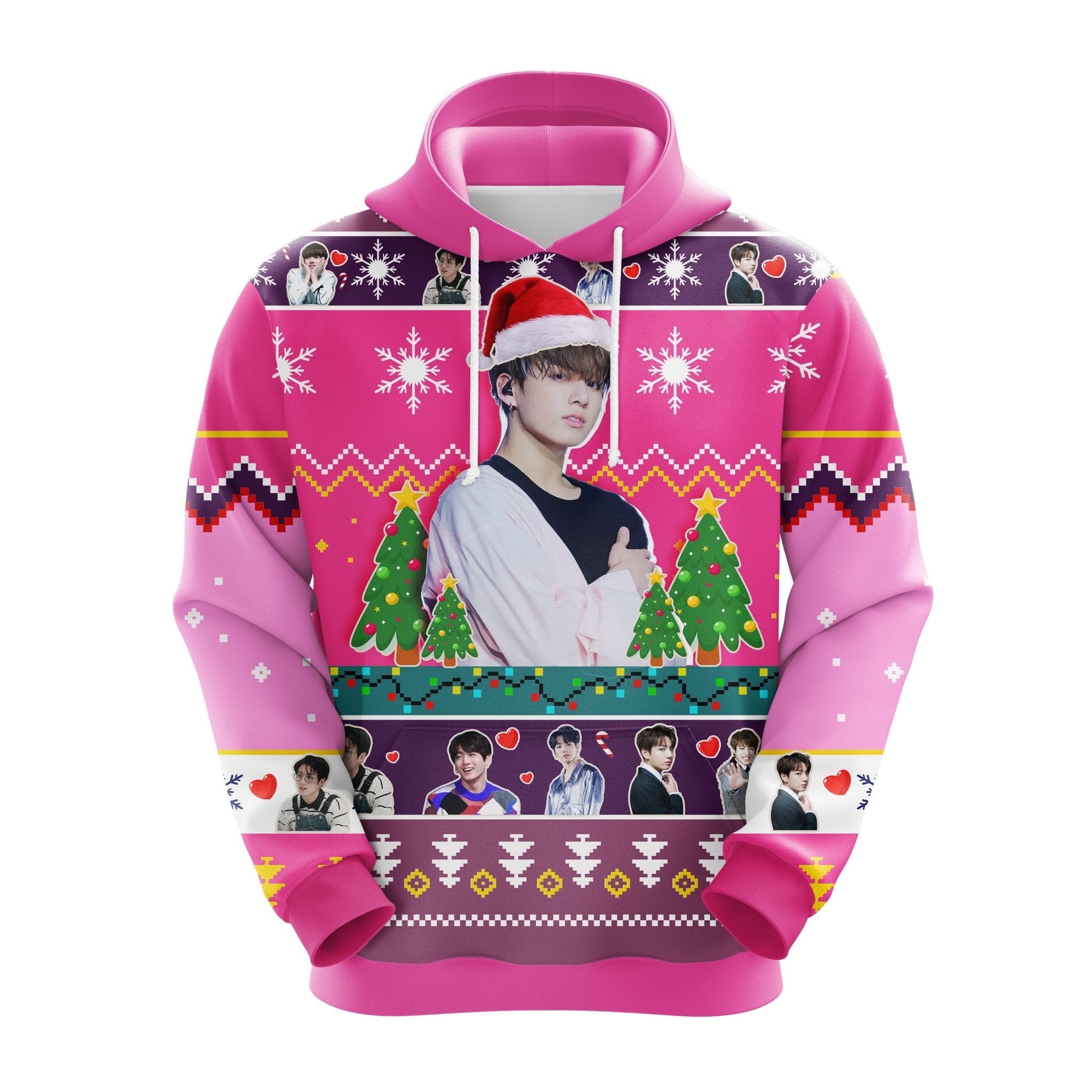 Jungkook BTS Christmas Ugly Hoodie - Cute Noel Gift Idea for