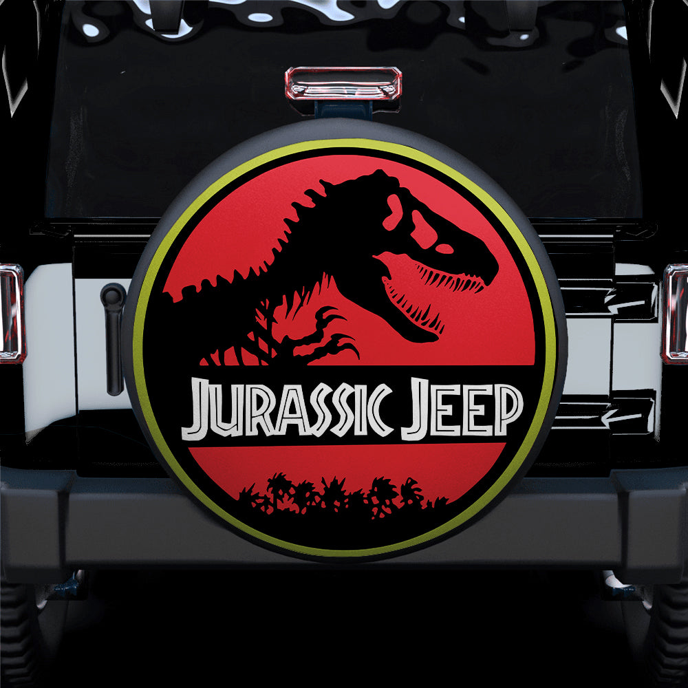 T-Rex Jeep Spare Tire Cover - Jurassic Dinosaur Gift for Campers