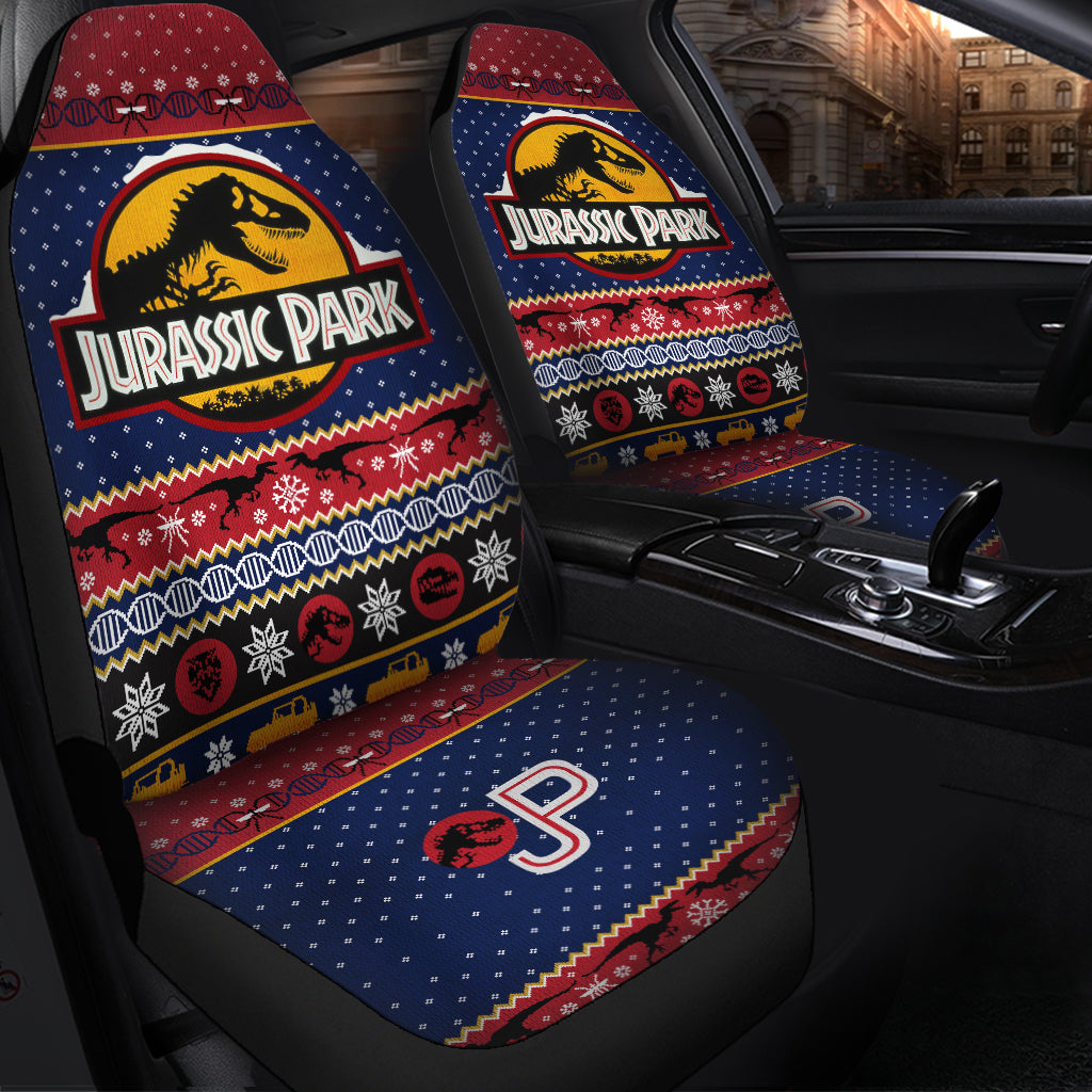 Jurassic Park Christmas Custom Car Seat Covers Premium Protectors