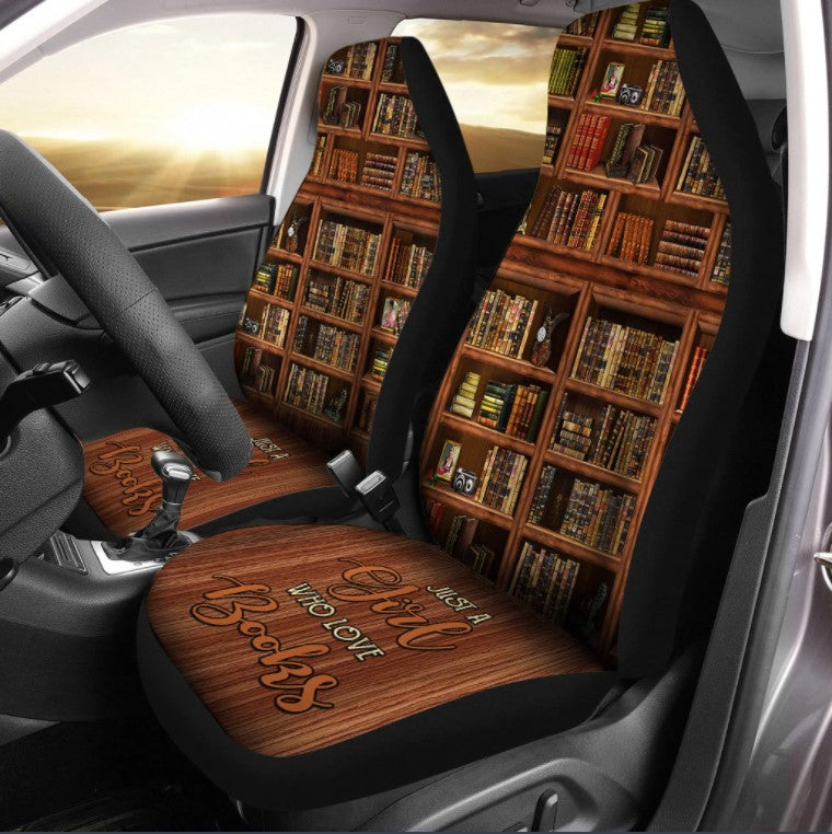 Just a Girl Who Loves Books 3D Car Seat Cover Just