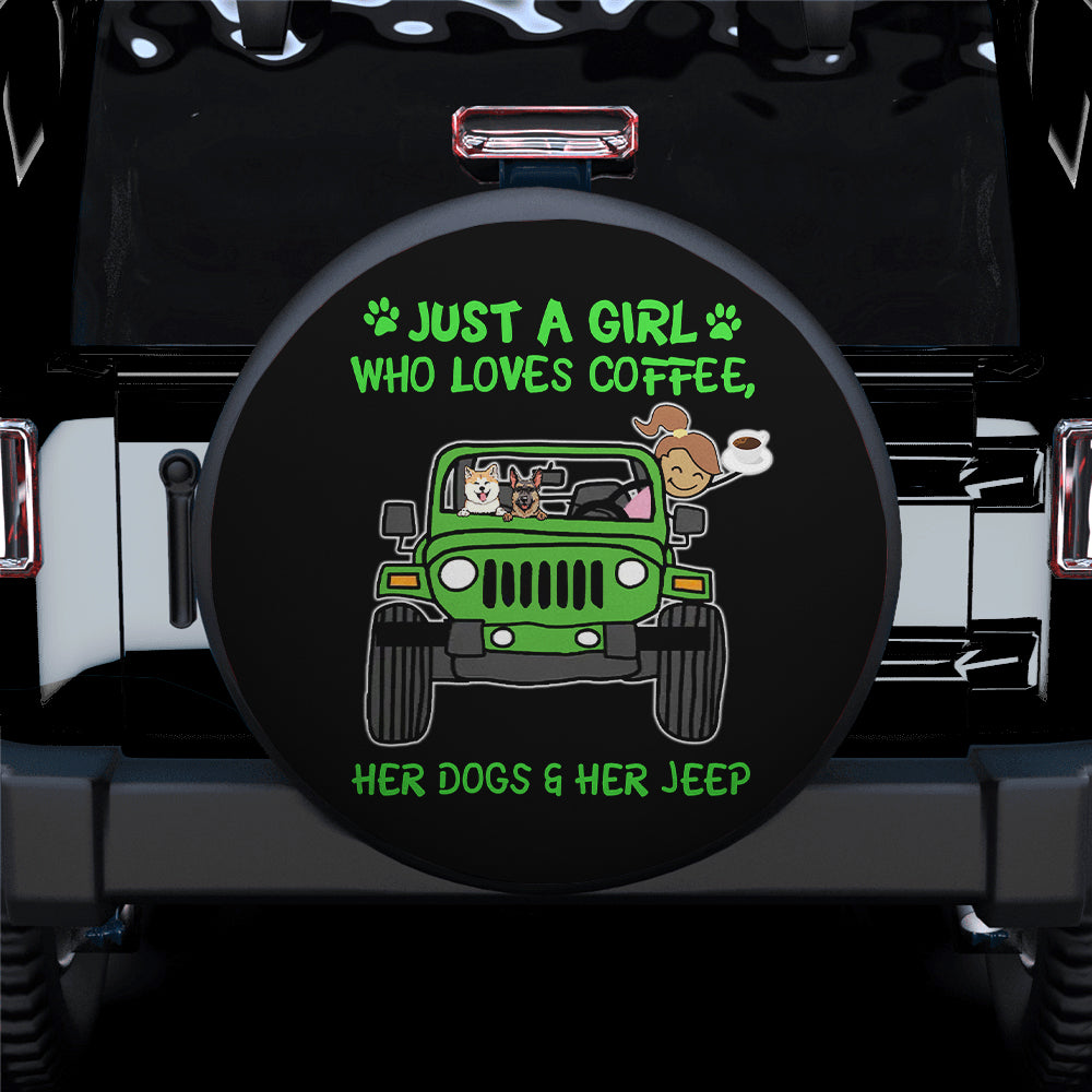 Just a Girl Who Loves Coffee Jeep Spare Tire Cover for Campers