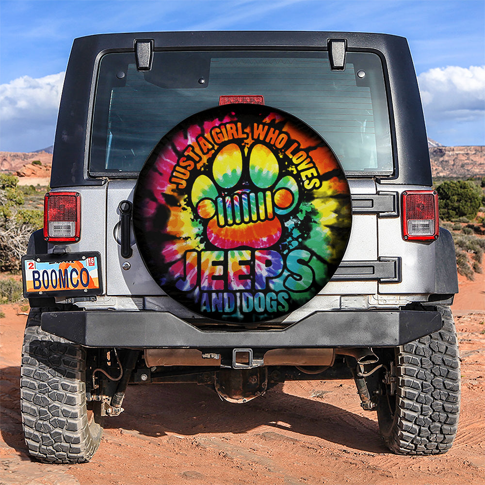Tie Dye Jeep Dog Lover Gift for Campers - Car Spare Tire Covers