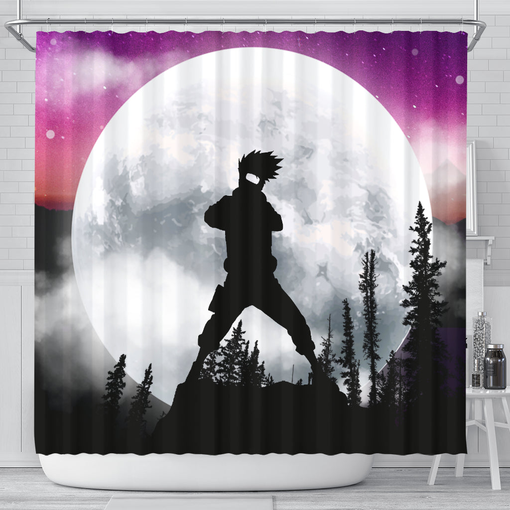Kakashi Night Shower Curtain - Sunset Moon Design for Bathroom Decor