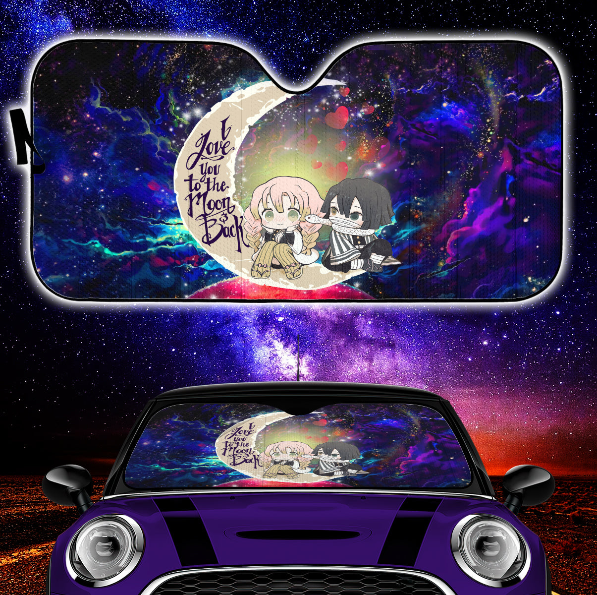 Demon Slayer Kanroji And Kaburamaru Galaxy Car Auto Sunshades