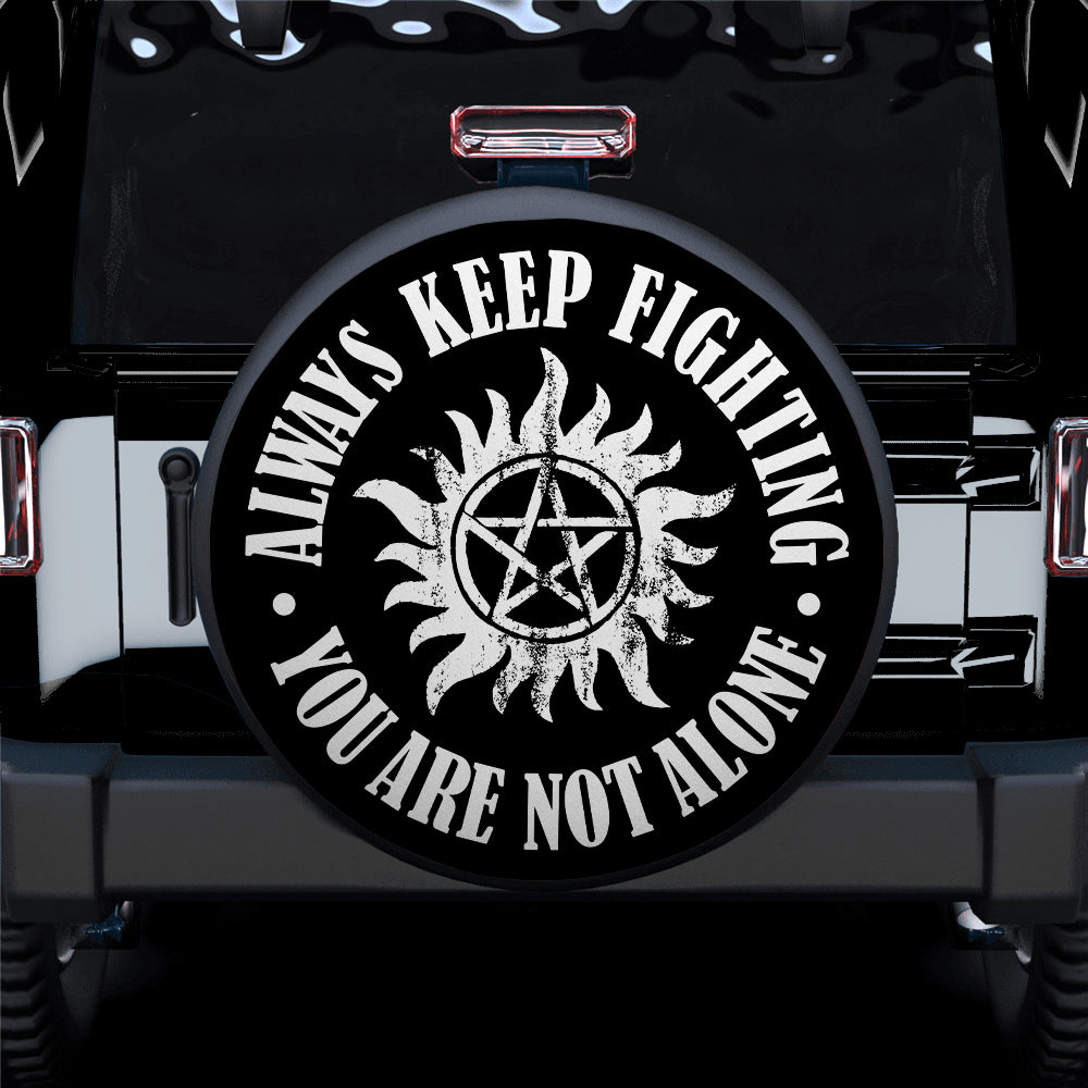 Keep Fighting Jeep Spare Tire Covers Gift for Campers and Adventurers
