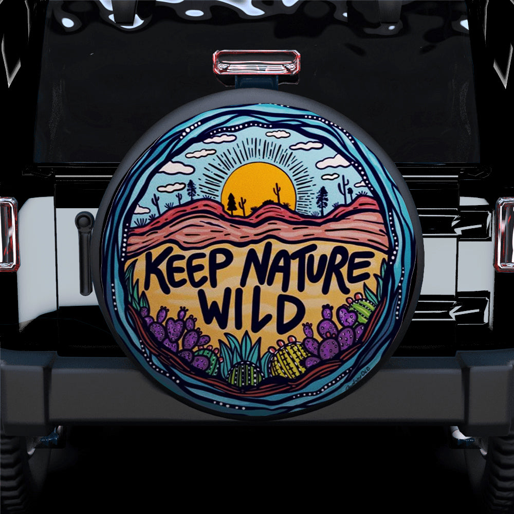Natural Jeep Spare Tire Cover - Gift for Campers and Outdoor Lovers