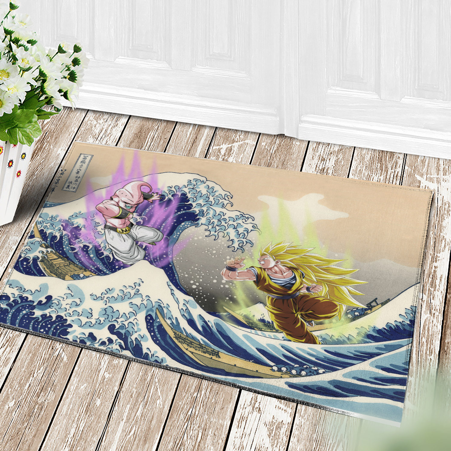 Kid Buu vs Goku Dragon Ball Home Decor Doormat The Great Wave