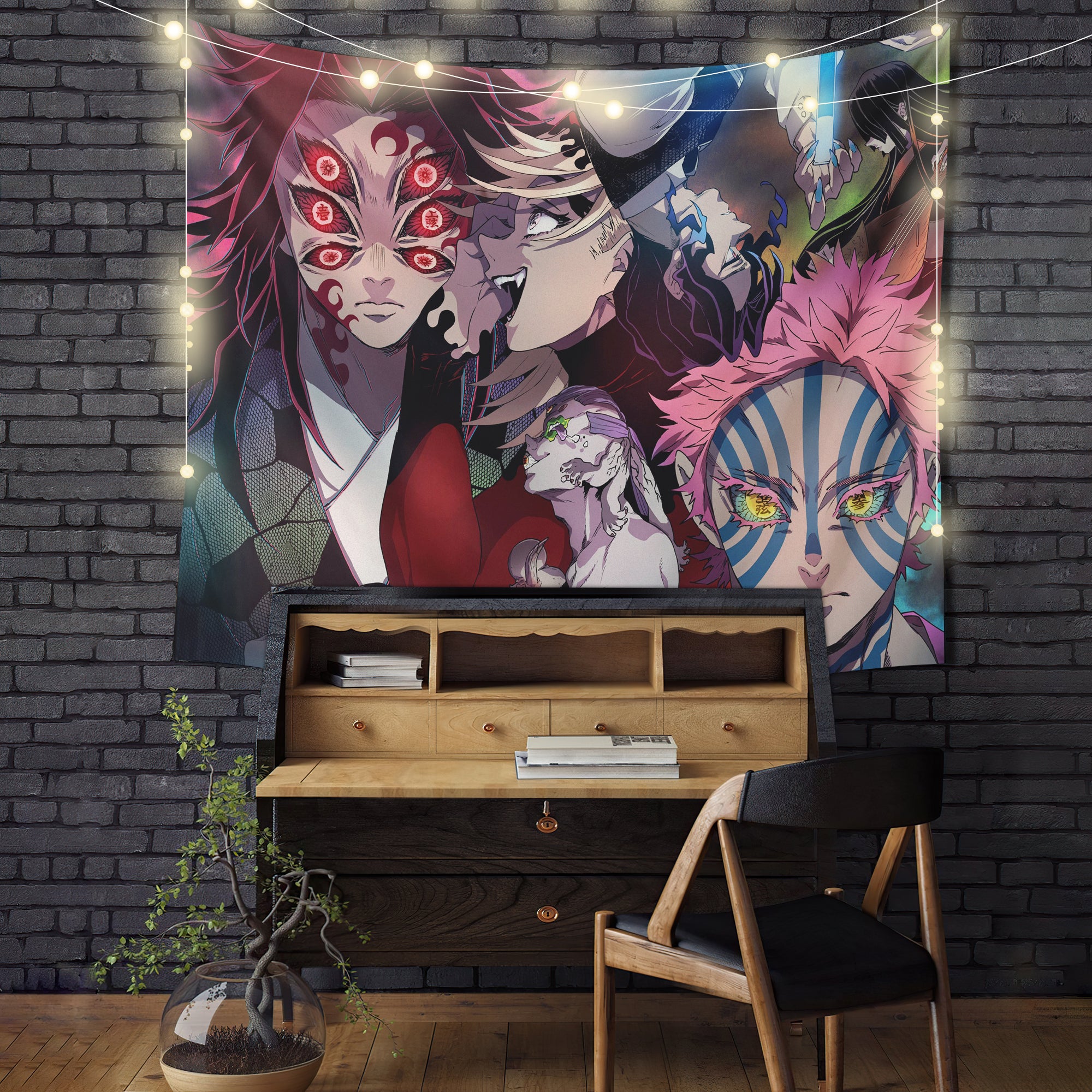 Kimetsu No Yaiba Demon Slayer Anime Wall Art Upper Demons Tapestry Room Decor