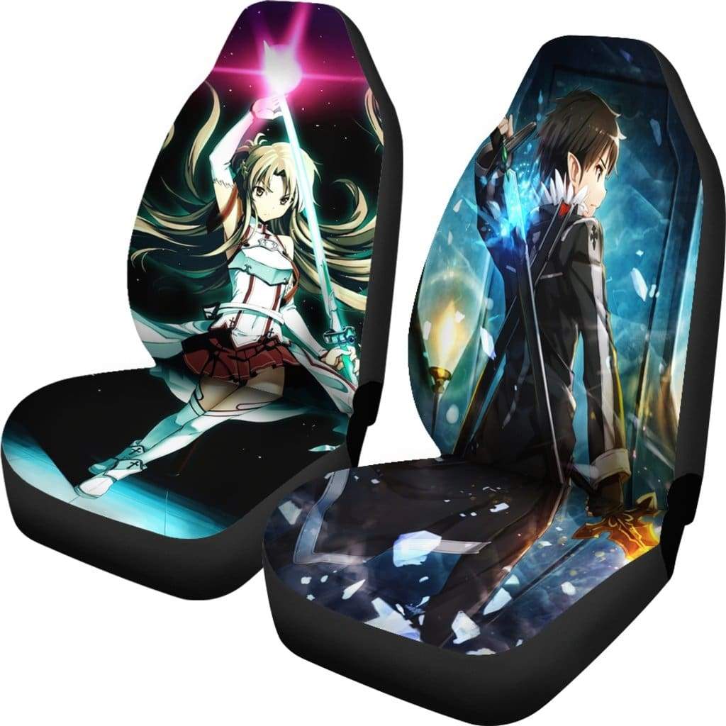Kirito and Asuna Premium Custom Car Seat Covers Protectors 2 Pack