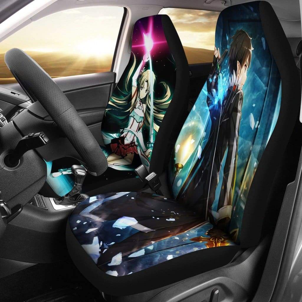 Kirito and Asuna Premium Custom Car Seat Covers Protectors 2 Pack