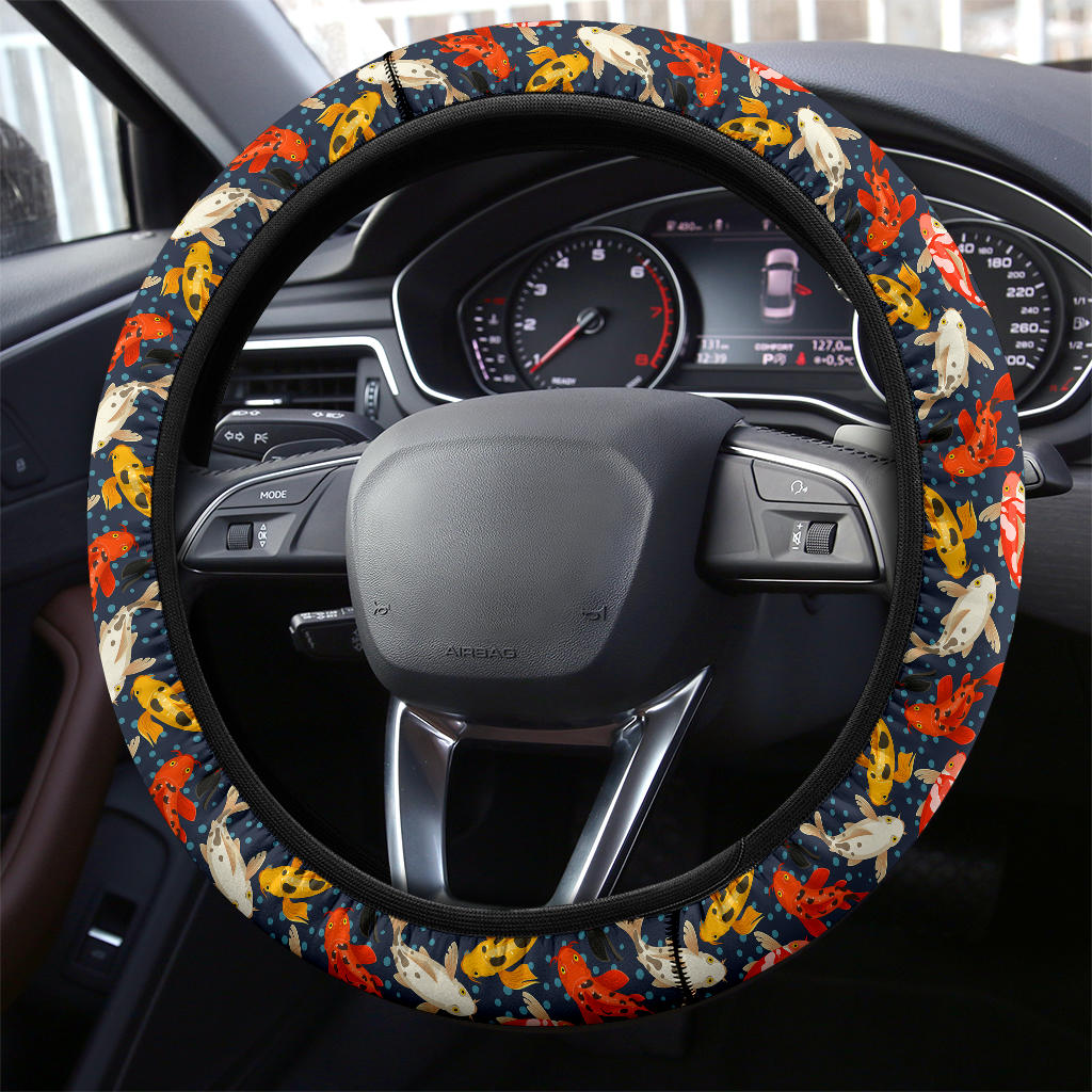 Premium Koi Fish Steering Wheel Cover for Cars Koi