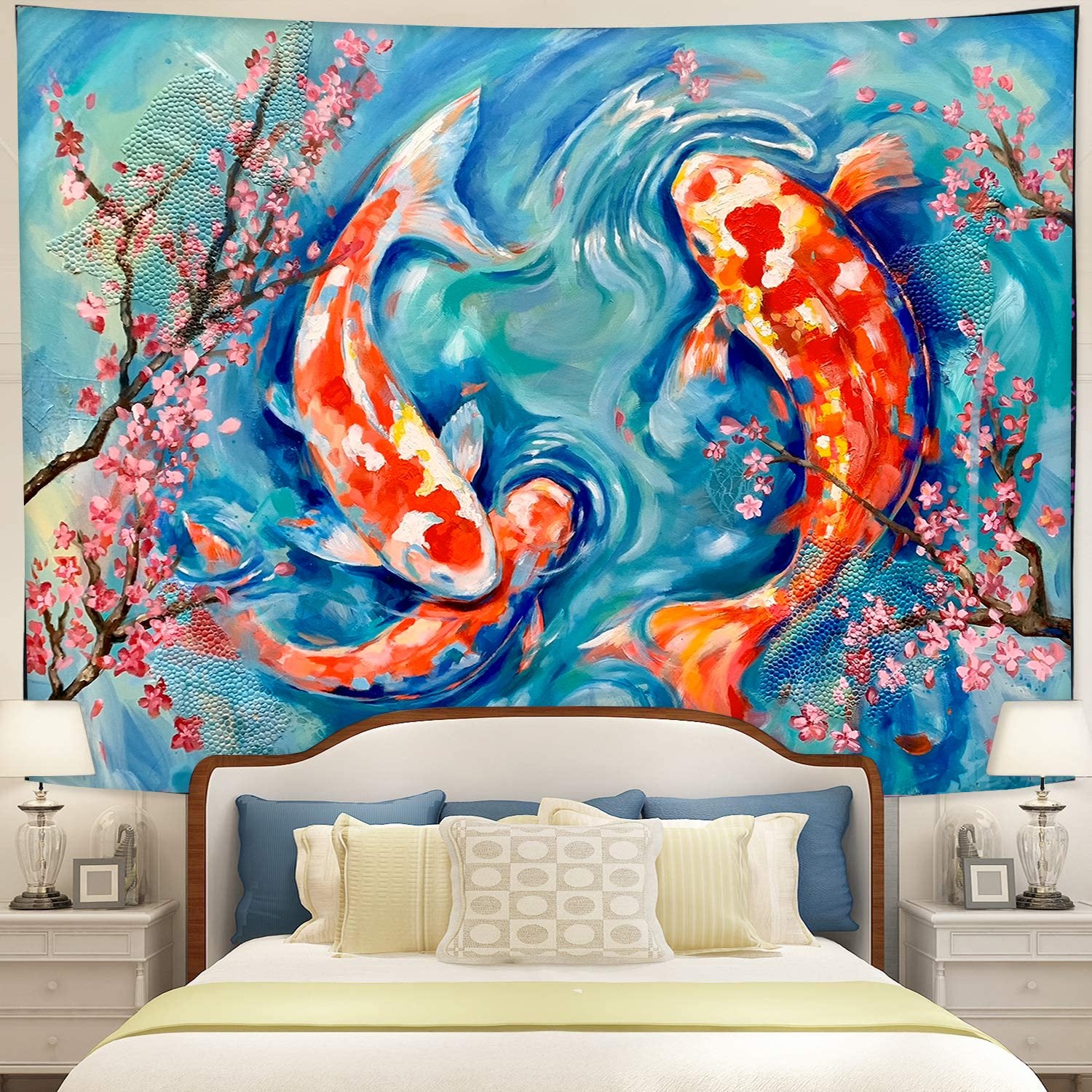 Koi Fish Wall Hanging Tapestry for Unique Room Decor