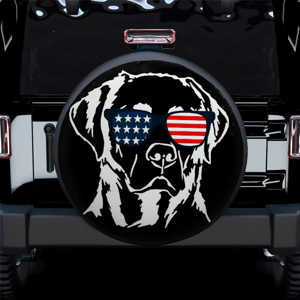 Labrador Dog US Flag Jeep Tire Covers Gift for Campers and Travelers