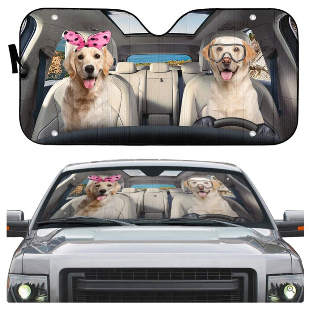 Custom Labrador Retriever Car Sun Shades Windshield Accessories Gift