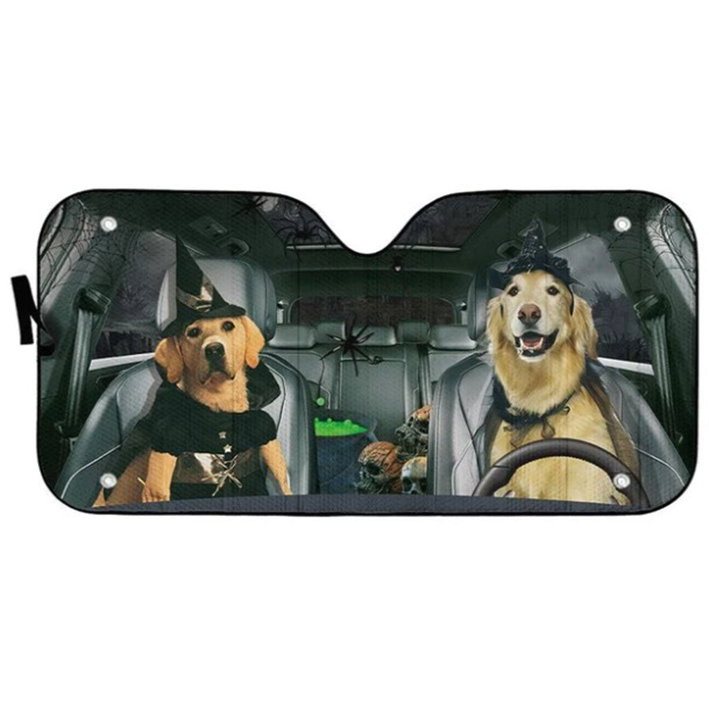 Labrador Retriever Witch Cosplay Custom Sun Shades for Car Windshield
