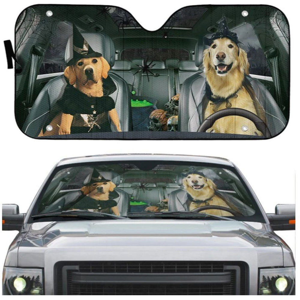 Labrador Retriever Witch Cosplay Custom Sun Shades for Car Windshield