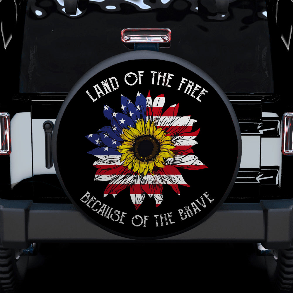 America Sunflower Flag Jeep Tire Cover Gift for Campers and Travelers
