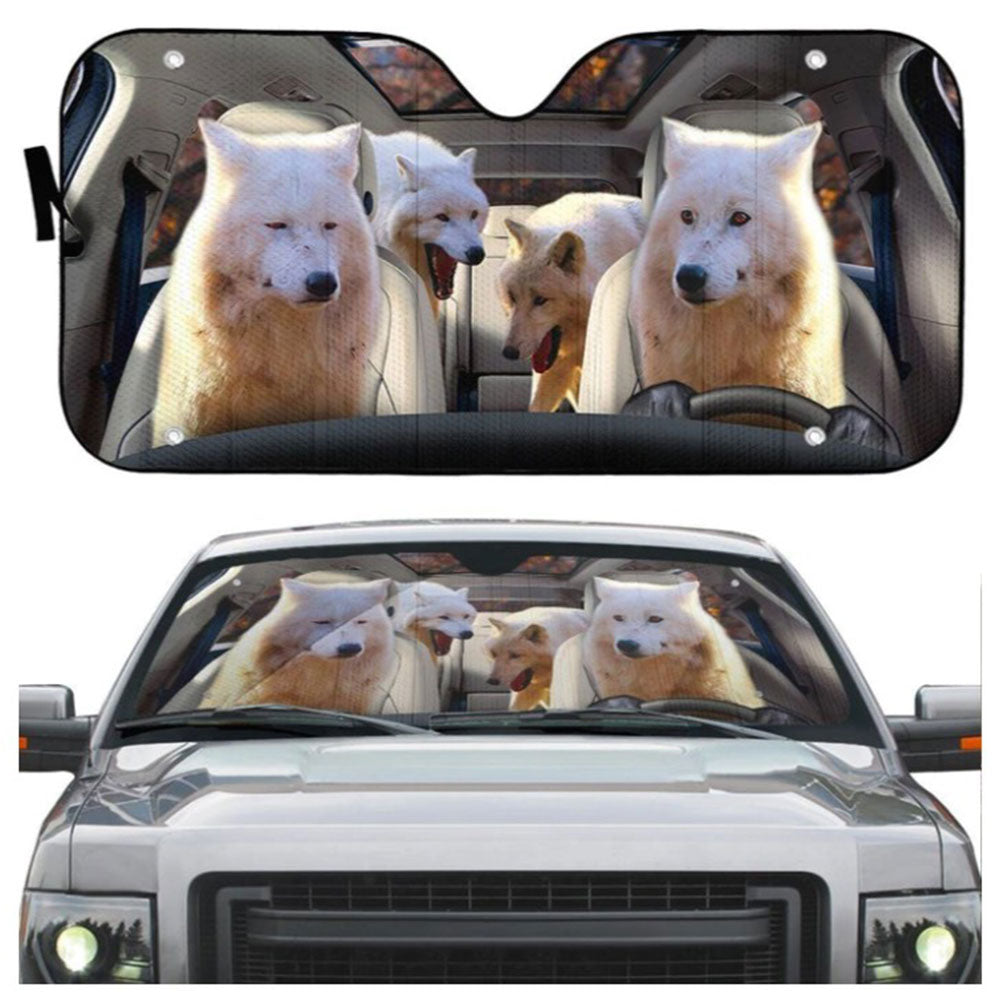 Custom Laughing Wolves Windshield Sun Shades Car Accessories Gift