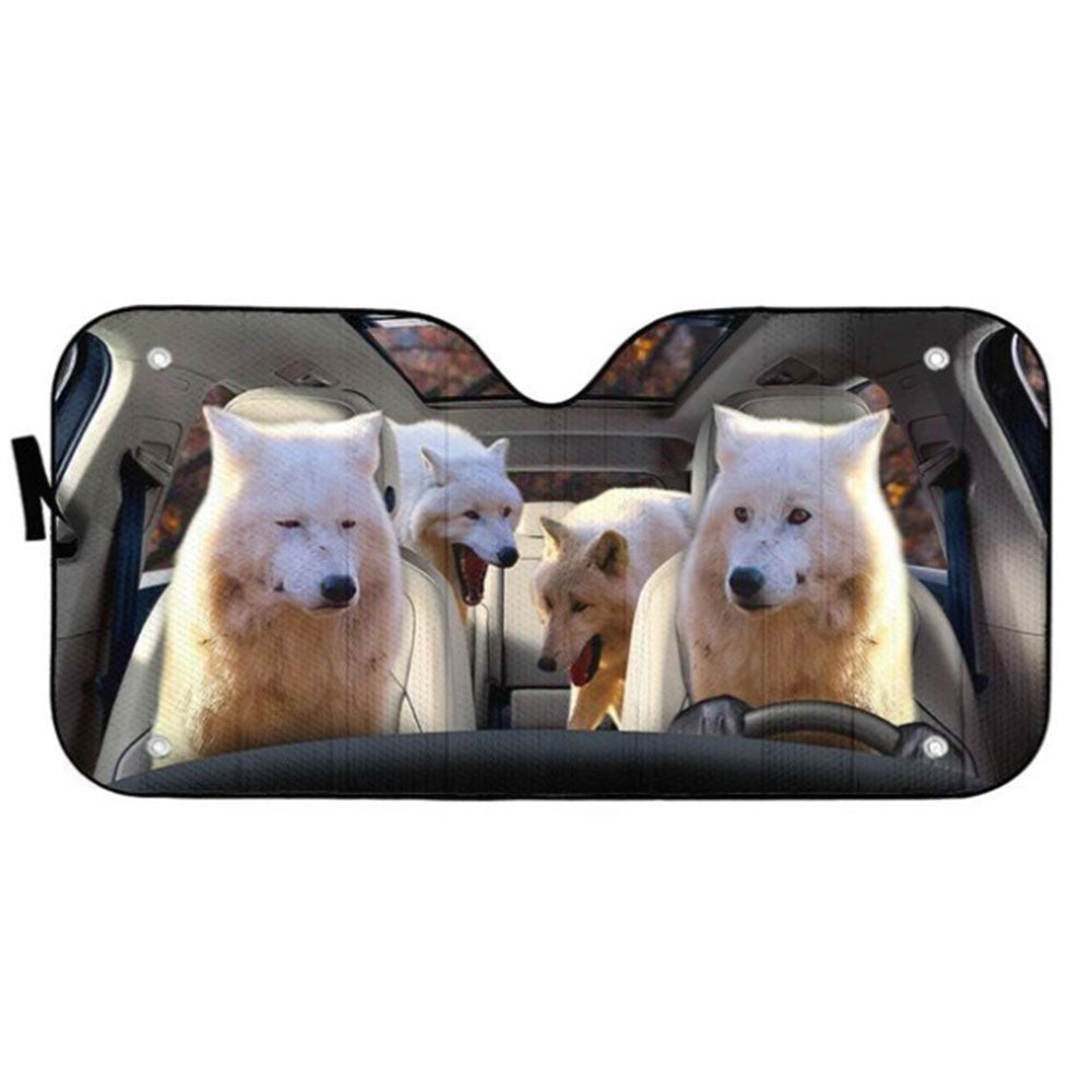 Custom Laughing Wolves Windshield Sun Shades Car Accessories Gift