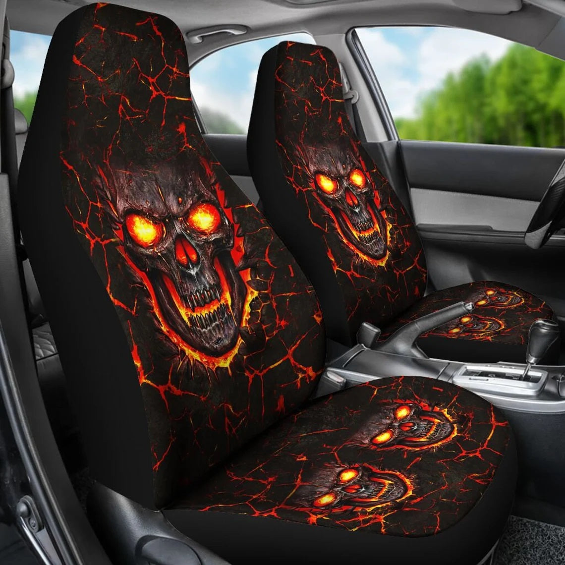 Lava Skull Design Car Seat Covers for Ultimate Vehicle Style