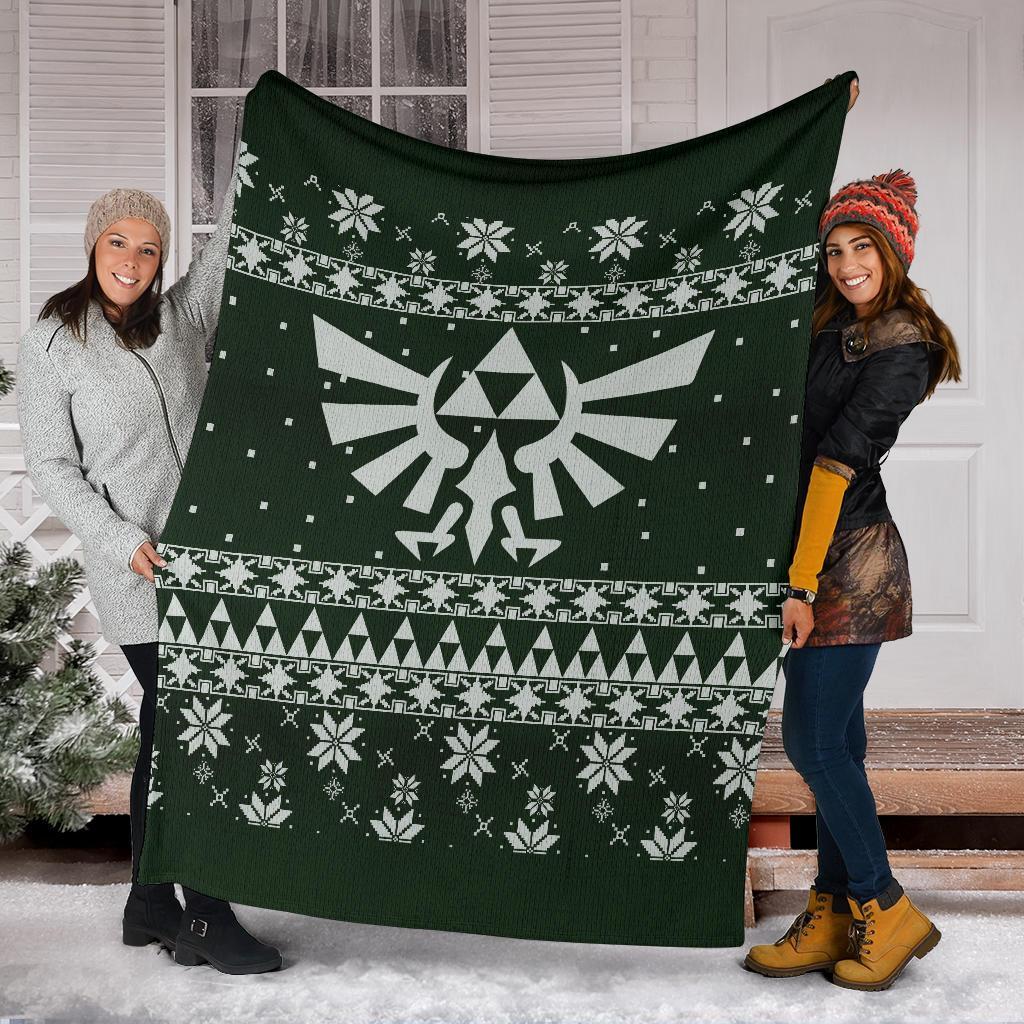 Legend Of Zelda Dark Green Ugly Christmas Blanket Home Decor