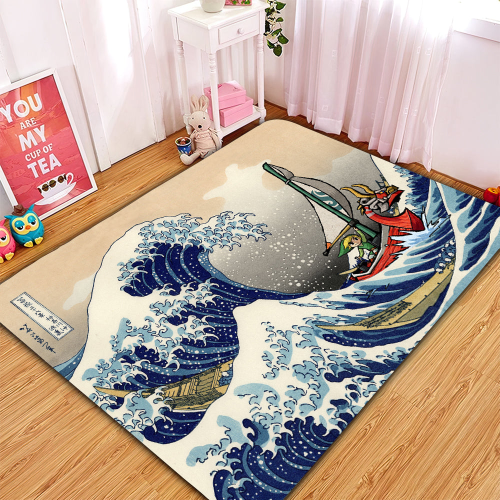 Legend of Zelda Great Wave Japan Carpet Rug for Home Decor 7647