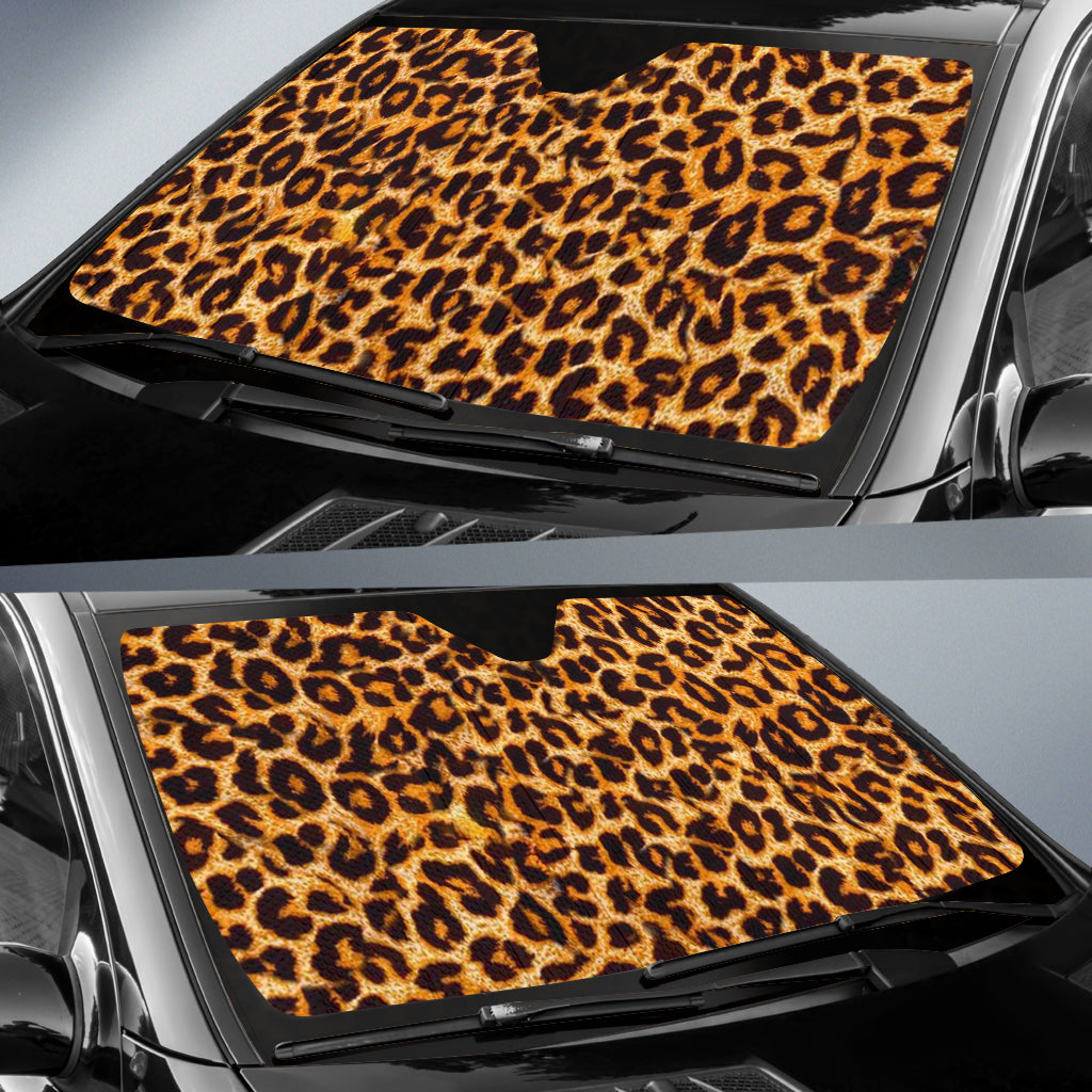 Leopard Print Auto Sun Shades Windshield Accessories Gift Decor