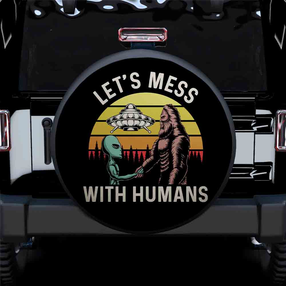 Alien Bigfoot Jeep Spare Tire Covers - Fun Gift for Campers
