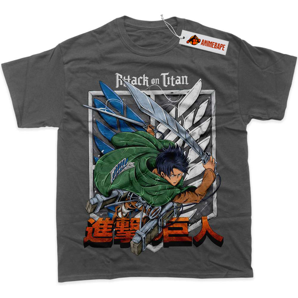Levi Ackerman Attack on Titan Graphic Tee, AOT Anime Shirt - AnimeBape