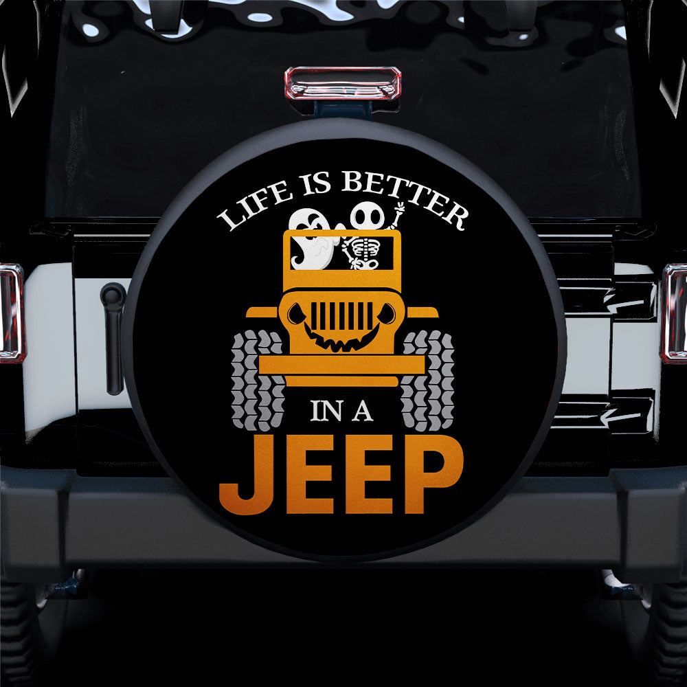 Ghost Skull Halloween Jeep Spare Tire Covers Gift for Campers