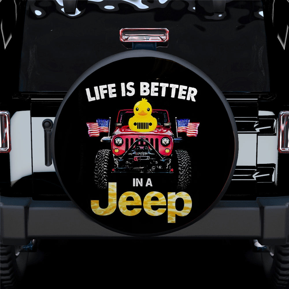 Jeep Duck Car Spare Tire Cover Gift for Campers - Life Is Better