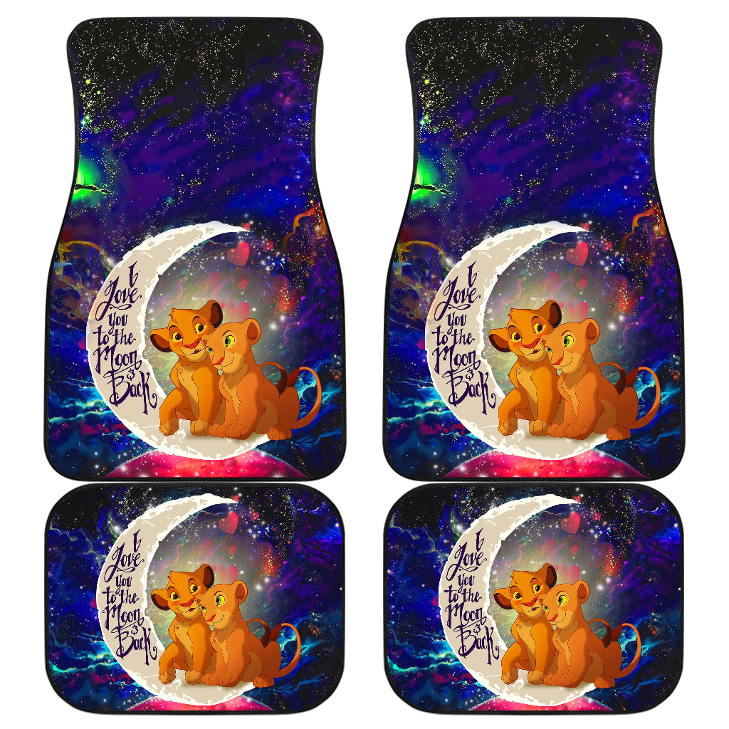 Simba Nala Love You To The Moon Galaxy Car Mats - Lion King