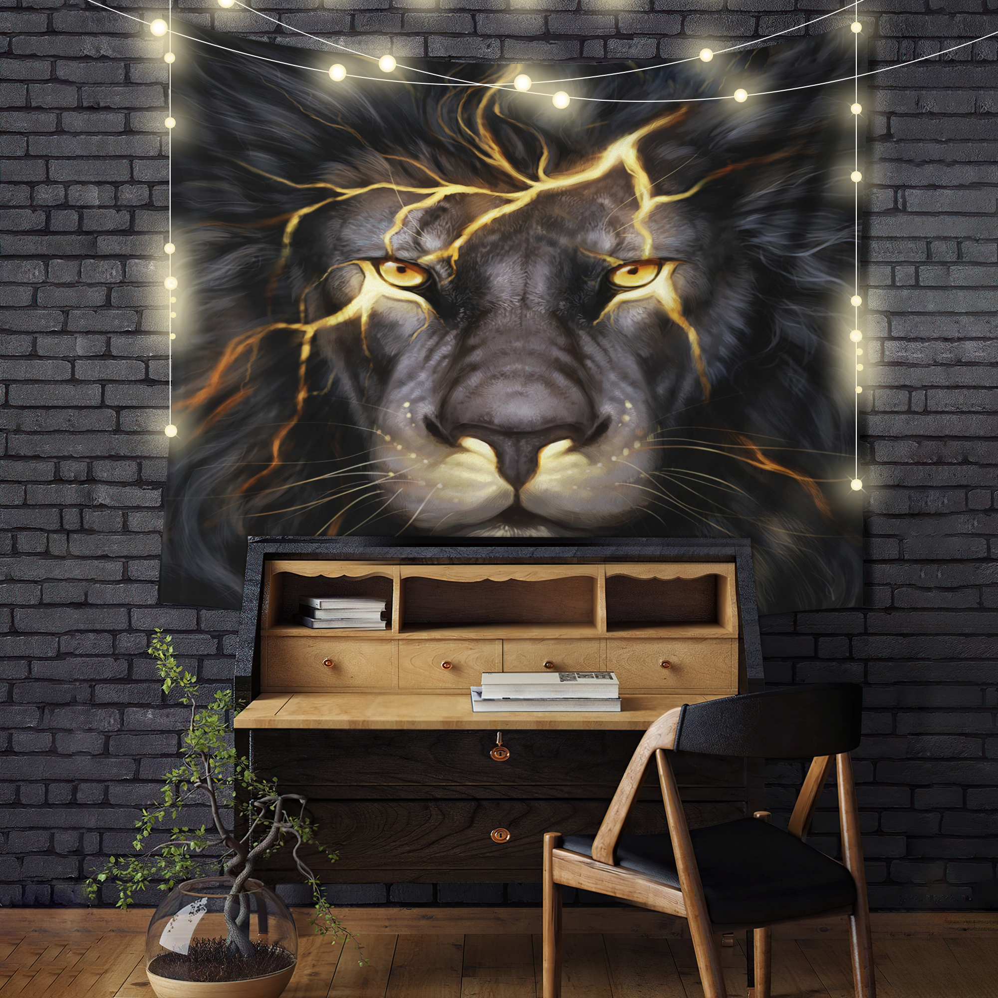 Lion Tapestry for Thunder Room Decor - Wall Art Home Decoration