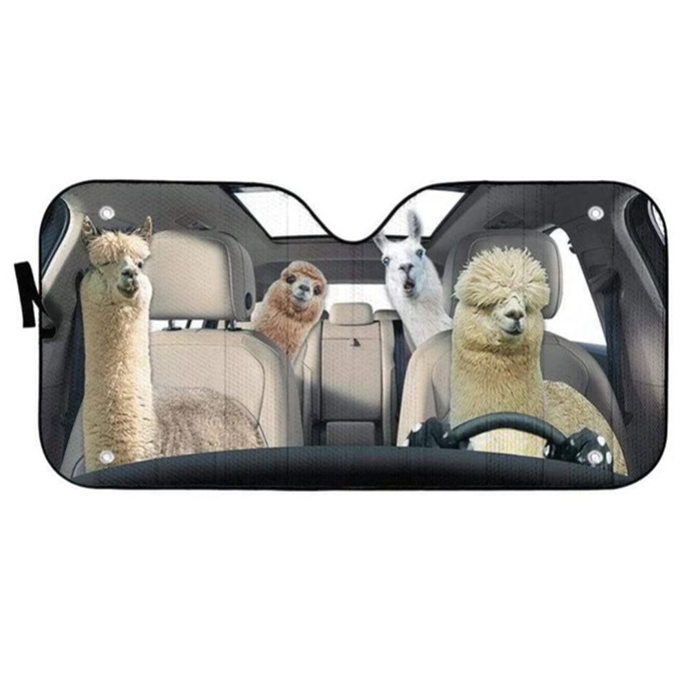 Custom Llama and Alpaca Car Sun Shades Windshield Accessories Gift
