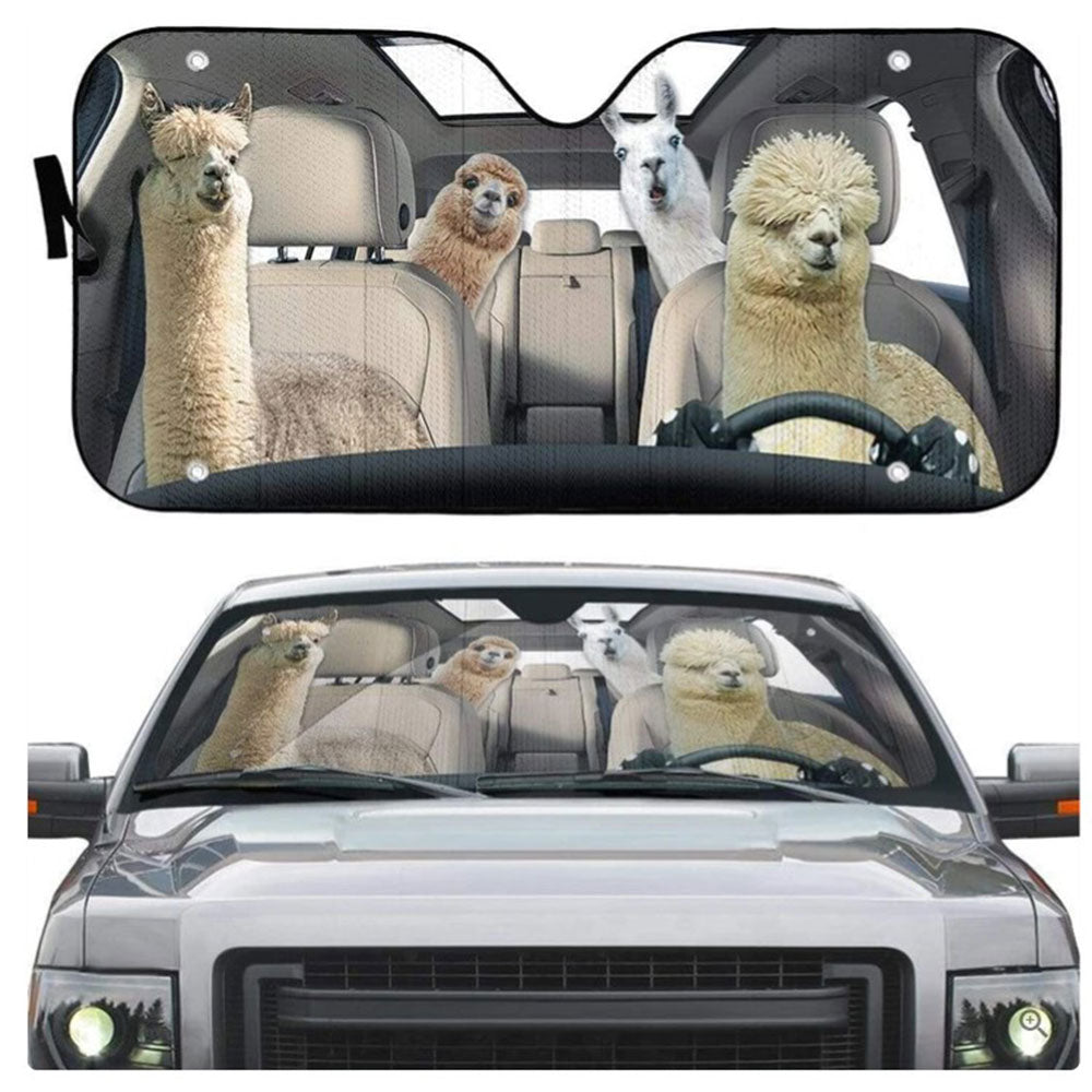 Custom Llama and Alpaca Car Sun Shades Windshield Accessories Gift