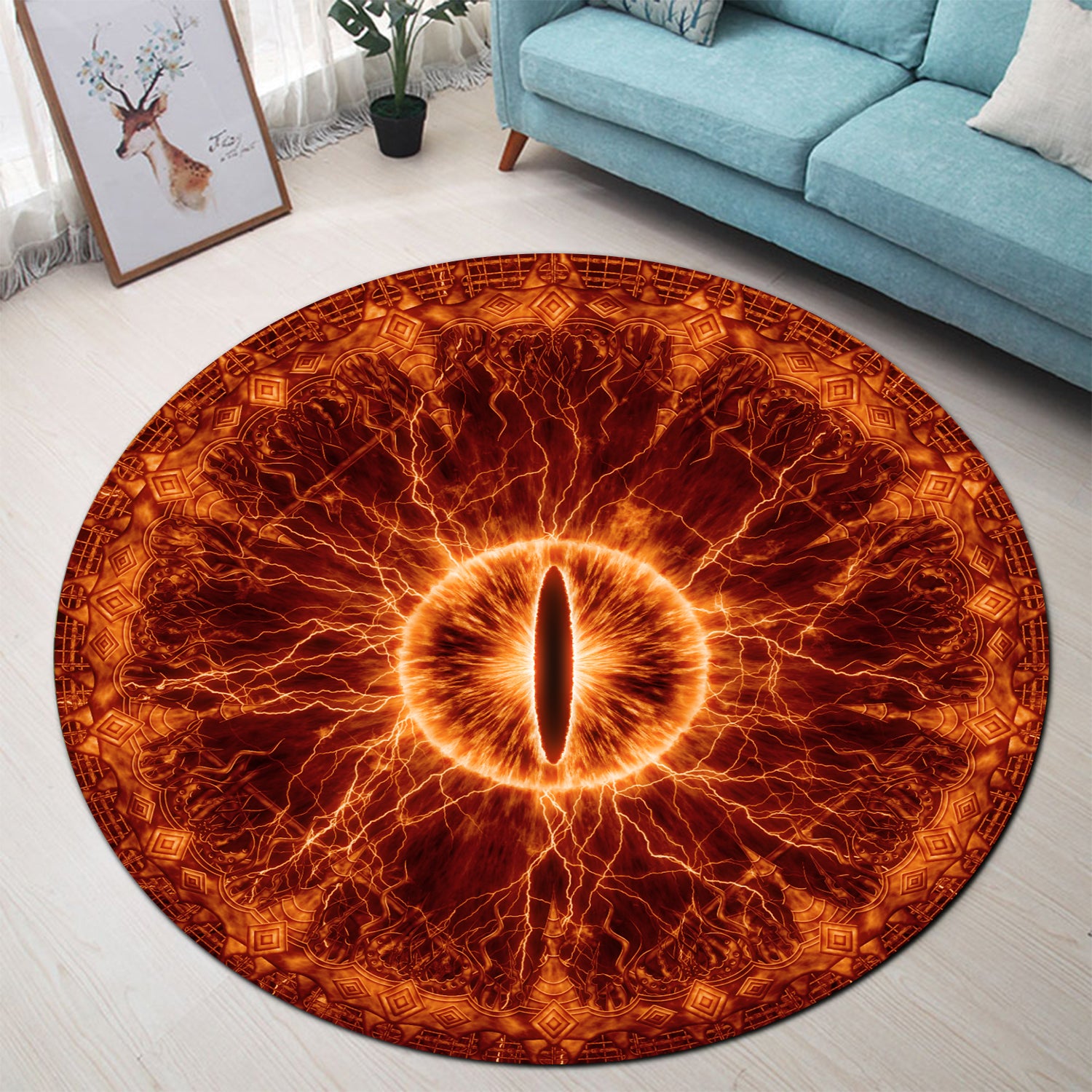 Sauron Eye Lord of the Rings Round Carpet Rug for Bedroom Living Room
