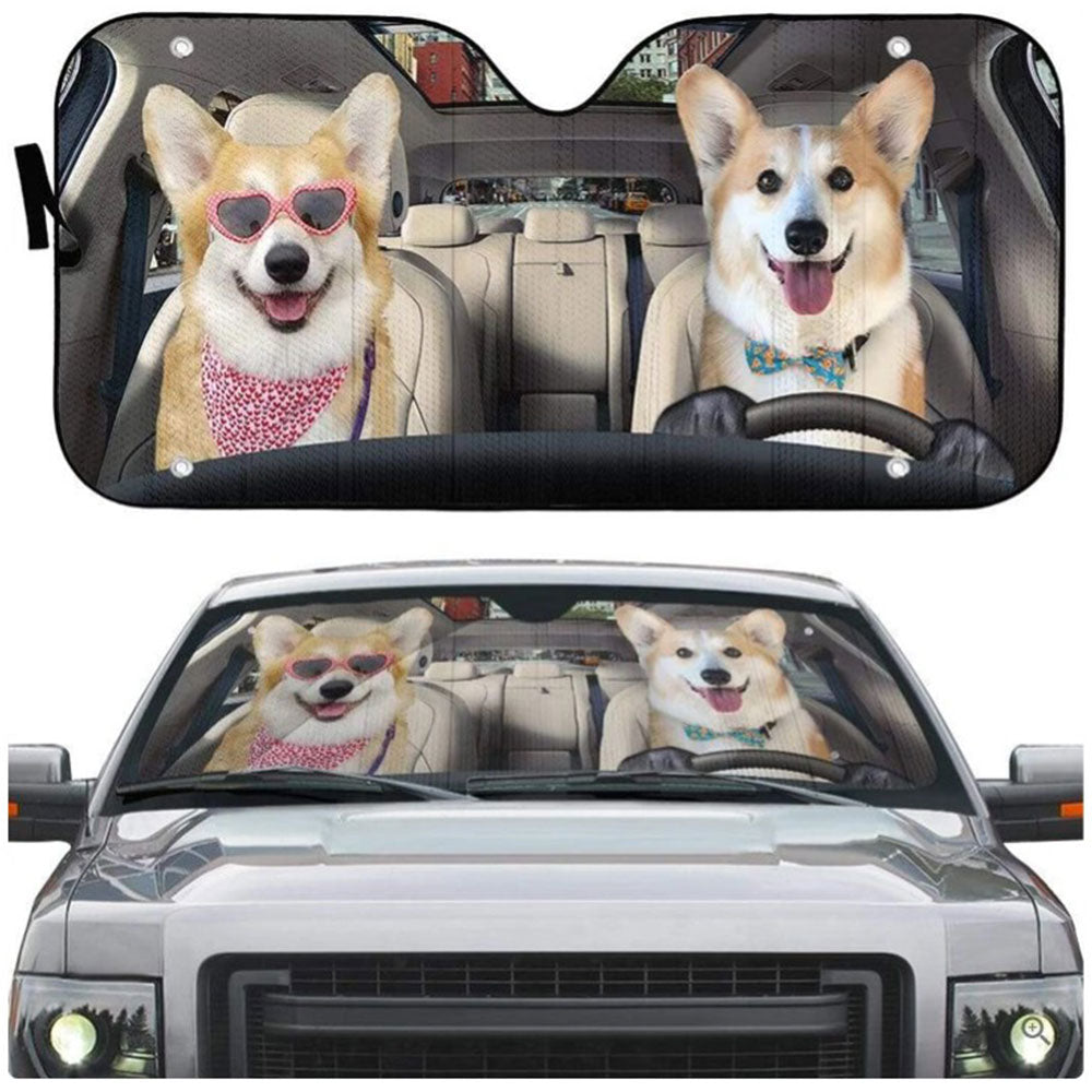 Custom Corgi Dog Car Sun Shades Windshield Accessories Decor Gift