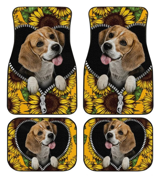 Sunflower Beagle Car Decoration | Floor Mats for Beagle Owners