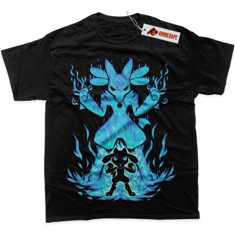 Lucario and Riolu Pokemon Anime Graphic Tee Shirt for Fans