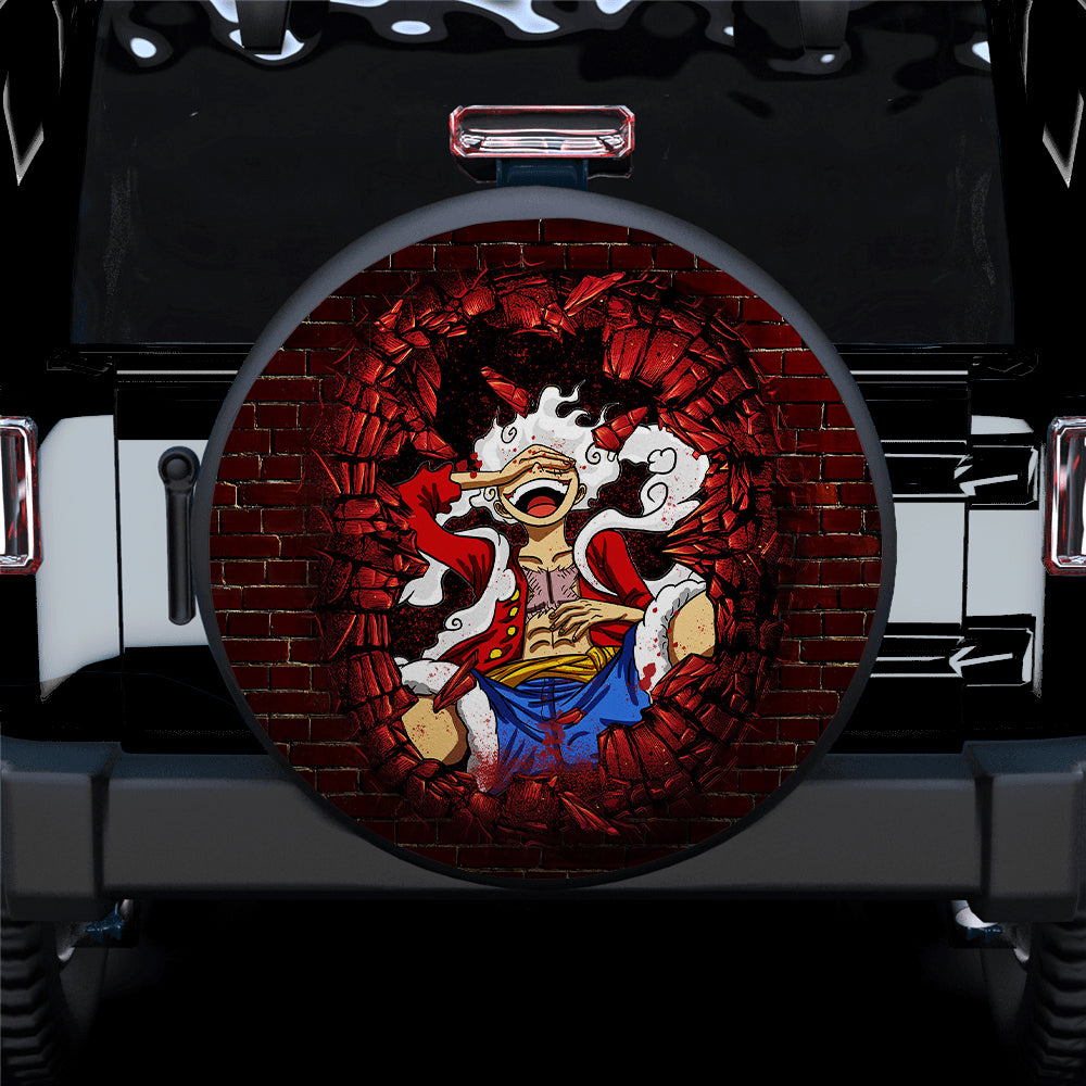 Waterproof Luffy Gear 5 Anime Jeep Spare Tire Covers for Campers - Custom Wheel Accessory
