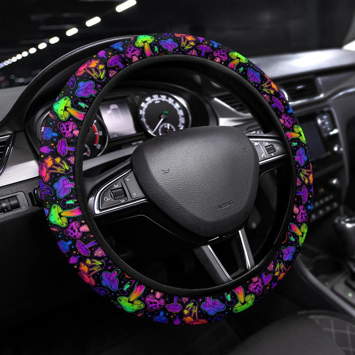 Magic Mushroom Steering Wheel Cover for Cars - Glow Design