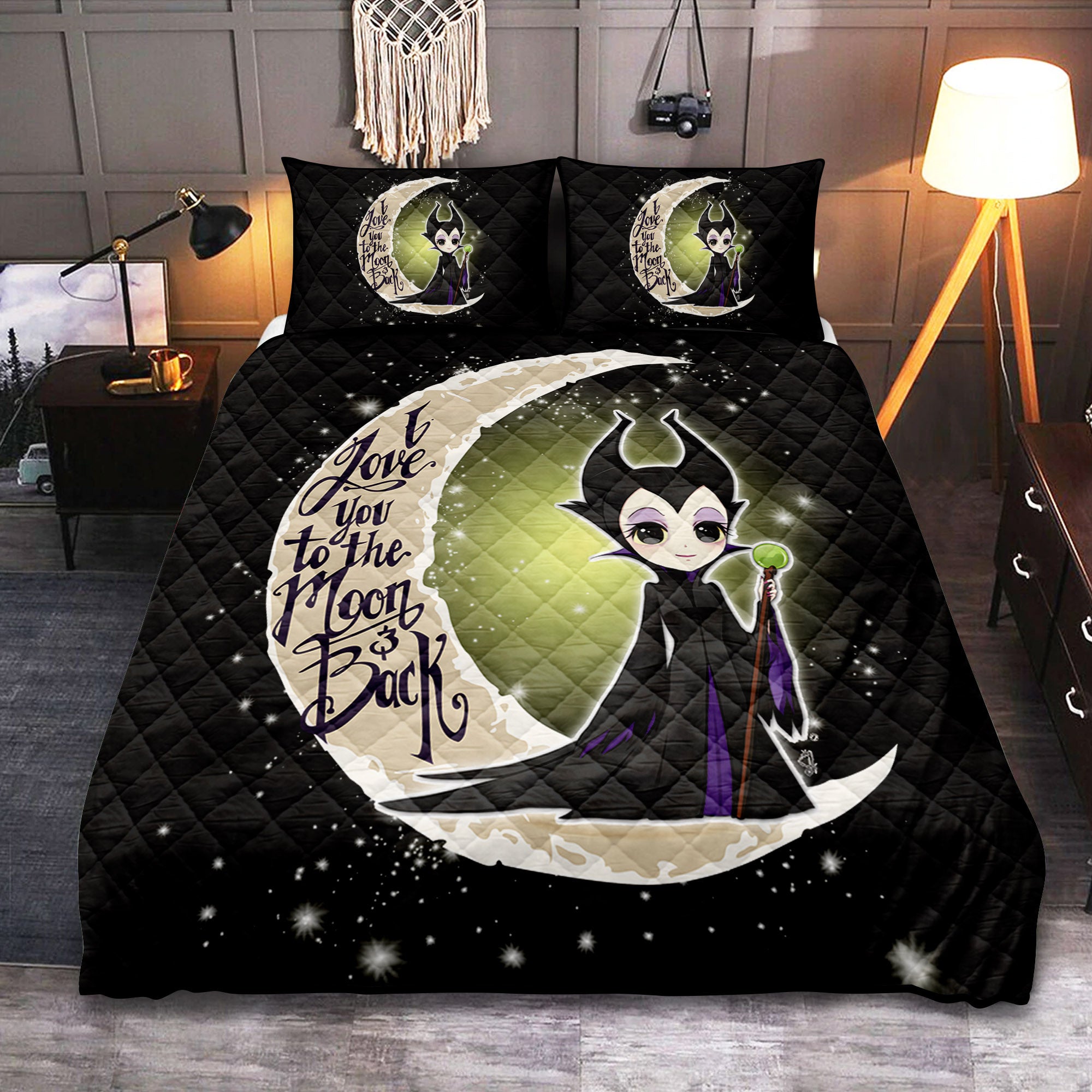 Maleficent Quilt Bed Set - To The Moon Themed Bedding Collection