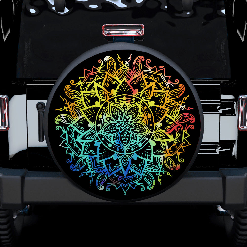 Mandala Flower Spare Tire Covers for Jeep - Perfect Gift for Campers