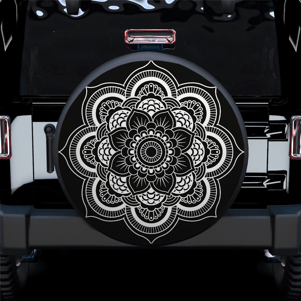 Mandala Flower Jeep Spare Tire Cover - Perfect Gift for Campers