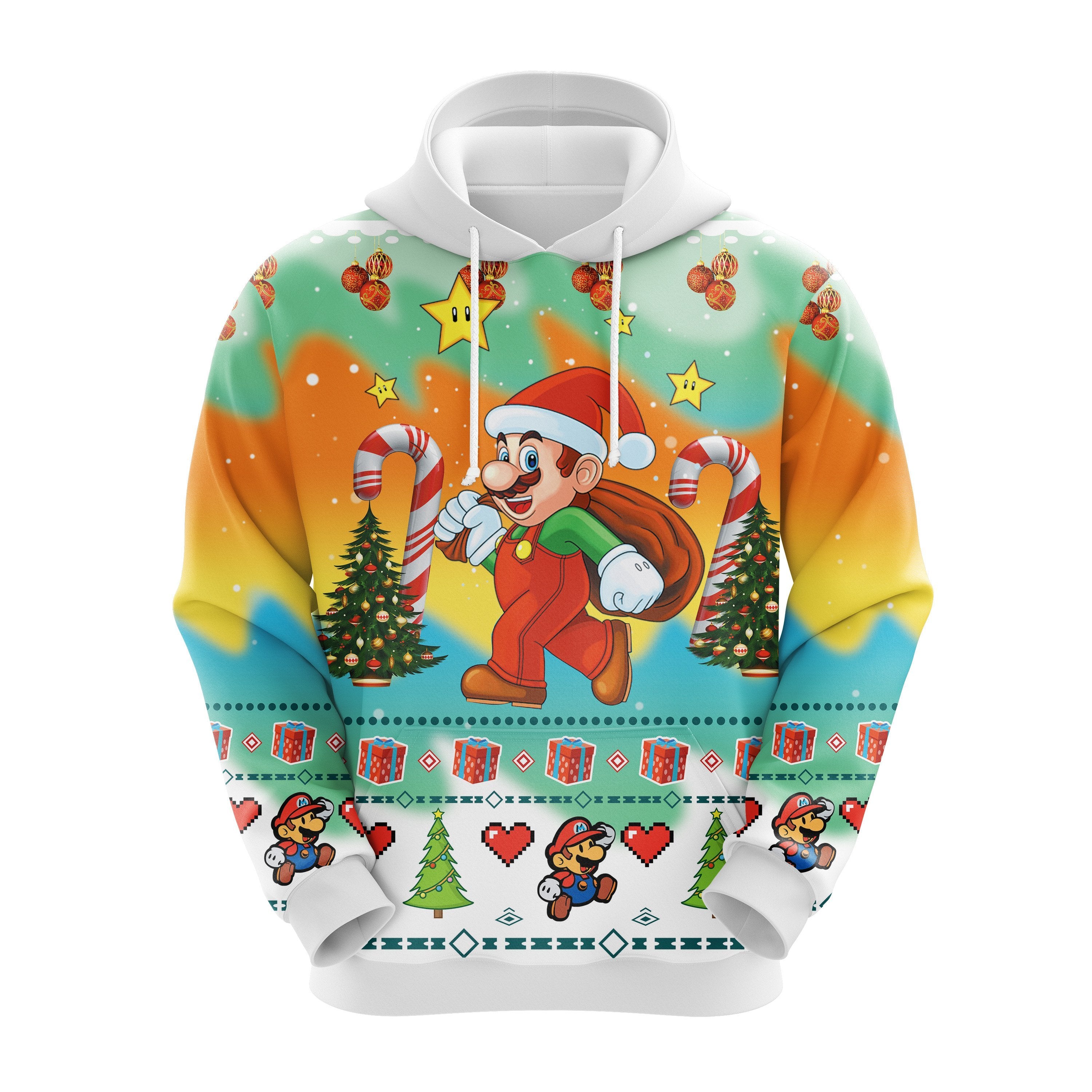 Mario Christmas Noel Ugly Hoodie - Great Holiday Gift Idea