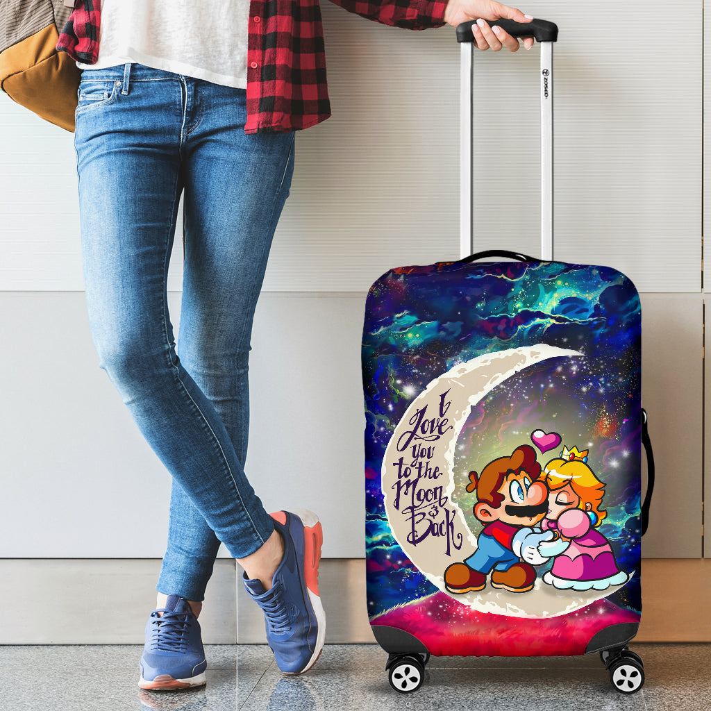 Mario Love You To The Moon Galaxy Luggage Cover Suitcase Protector