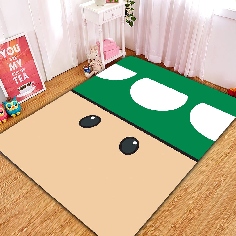 Green Mario Mushroom Rug for Home Decor Carpet Room Accent